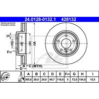 Bremsscheibe | ATE (24.0128-0132.1)