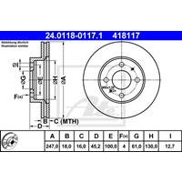 Bremsscheibe Vorderachse ATE 24.0118-0117.1