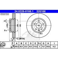 Bremsscheibe 'PowerDisc' | ATE (24.0326-0166.1)