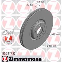 Bremsscheibe Vorderachse links Zimmermann 150.2917.32