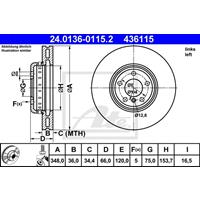 Bremsscheibe | ATE (24.0136-0115.2)