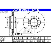 Bremsscheibe | ATE (24.0124-0189.1)