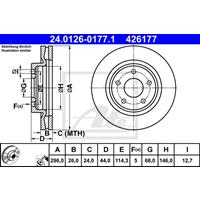 Bremsscheibe | ATE (24.0126-0177.1)