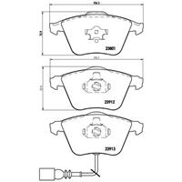 Remblokkenset, schijfrem BREMBO, u.a. für VW, Audi, Seat, Skoda