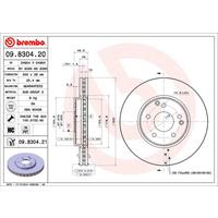 Remschijf BREMBO, Remschijftype: Binnen geventileerd, u.a. für Mercedes-Benz