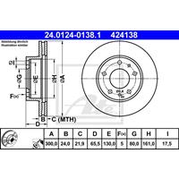 Bremsscheibe | ATE (24.0124-0138.1)