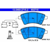 Remblokkenset, schijfrem ATE, u.a. für Suzuki, Fiat