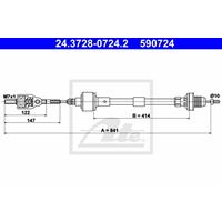 Seilzug, Kupplungsbetätigung ATE 24.3728-0724.2