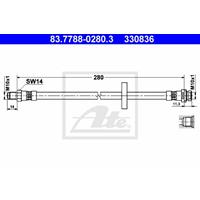 ATE Bremsschläuche 83.7788-0280.3 Bremsschlauch FORD,MONDEO III Kombi BWY,MONDEO III B5Y,MONDEO III Stufenheck B4Y