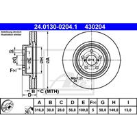 Bremsscheibe | ATE (24.0130-0204.1)