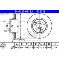 Bremsscheibe | ATE (24.0122-0218.1)