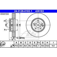 Bremsscheibe | ATE (24.0128-0183.1)