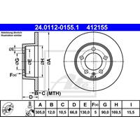 Bremsscheibe | ATE (24.0112-0155.1)