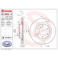 Remschijf COATED DISC LINE BREMBO, Remschijftype: Binnen geventileerd, u.a. für Mitsubishi