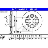 Bremsscheibe | ATE (24.0128-0240.1)