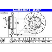 Bremsscheibe | ATE (24.0128-0262.1)