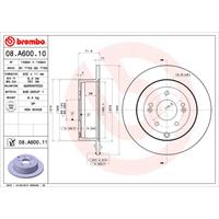 BREMBO Bremsscheiben HYUNDAI 08.A600.11 584112B000 Scheibenbremsen,Bremsscheibe