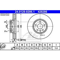 Bremsscheibe | ATE (24.0128-0286.1)