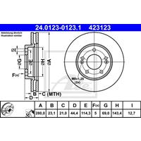 Bremsscheibe | ATE (24.0123-0123.1)