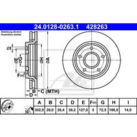 Bremsscheibe | ATE (24.0128-0263.1)