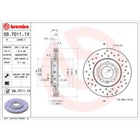 Remschijf BREMBO XTRA LINE BREMBO, Remschijftype: Geperforeerd / Geventileerd, u.a. für VW, Skoda, Seat, Audi