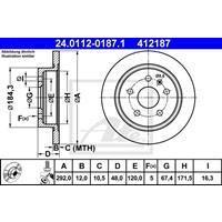 Bremsscheibe | ATE (24.0112-0187.1)