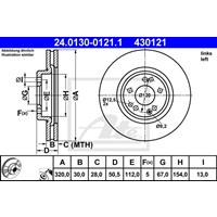 Bremsscheibe | ATE (24.0130-0121.1)