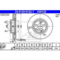 Bremsscheibe | ATE (24.0130-0122.1)