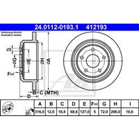 Bremsscheibe | ATE (24.0112-0193.1)