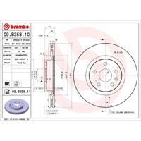 Remschijf COATED DISC LINE BREMBO, Remschijftype: Binnen geventileerd, u.a. für Opel, Vauxhall, Saab