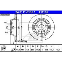 Bremsscheibe | ATE (24.0111-0185.1)