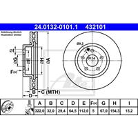 Bremsscheibe | ATE (24.0132-0101.1)