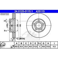 Bremsscheibe | ATE (24.0125-0115.1)