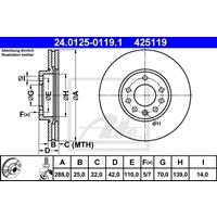 Bremsscheibe | ATE (24.0125-0119.1)