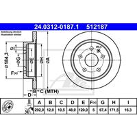 Bremsscheibe 'PowerDisc' | ATE (24.0312-0187.1)