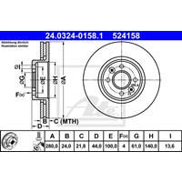 Bremsscheibe 'PowerDisc' | ATE (24.0324-0158.1)