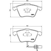 Remblokkenset, schijfrem BREMBO, u.a. für Audi