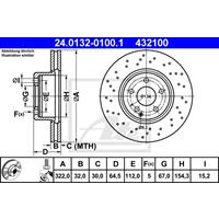 Bremsscheibe | ATE (24.0132-0100.1)