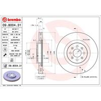 Remschijf COATED DISC LINE BREMBO, Remschijftype: Binnen geventileerd, u.a. für Abarth