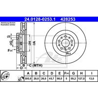 Bremsscheibe | ATE (24.0128-0253.1)