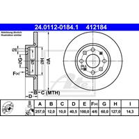 Bremsscheibe | ATE (24.0112-0184.1)