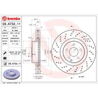 Remschijf COATED DISC LINE BREMBO, Remschijftype: Geperforeerd / Geventileerd, u.a. für Mercedes-Benz