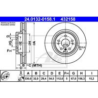 Bremsscheibe | ATE (24.0132-0158.1)