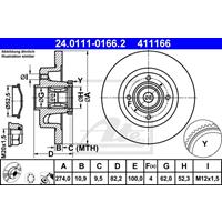 Bremsscheibe | ATE (24.0111-0166.2)