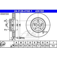 Bremsscheibe | ATE (24.0126-0160.1)