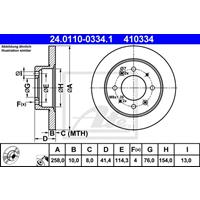 Bremsscheibe Hinterachse ATE 24.0110-0334.1