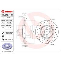 Remschijf BREMBO XTRA LINE BREMBO, Remschijftype: Geperforeerd / Geventileerd, u.a. für Renault