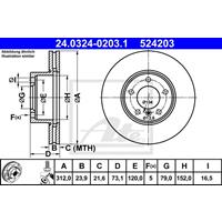 Bremsscheibe 'PowerDisc' | ATE (24.0324-0203.1)