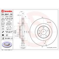 Remschijf COATED DISC LINE BREMBO, Remschijftype: Binnen geventileerd, u.a. für Audi