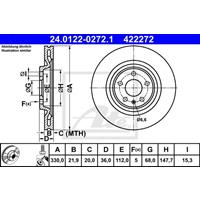 Bremsscheibe | ATE (24.0122-0272.1)